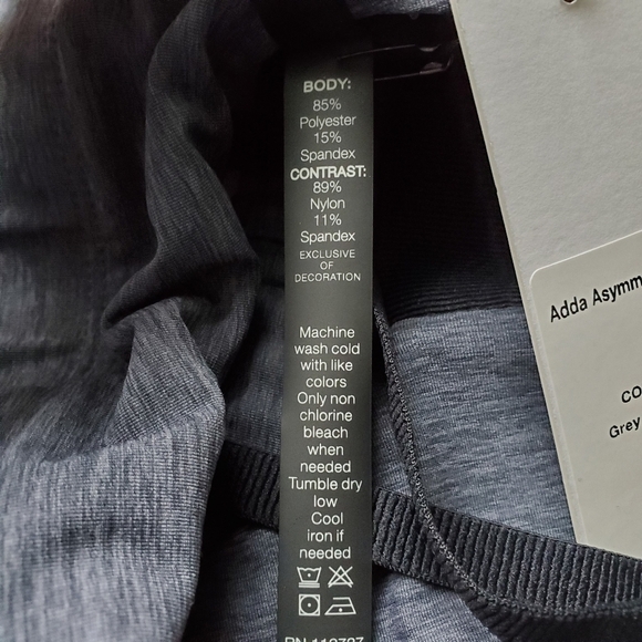 New Lukka Lux Active Adda Asymmetric Contrast Straps Grey Heather Bra NWT XS - Picture 8 of 8